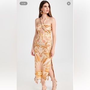 FARM Rio Jungle Chic Sand Midi Dress xs